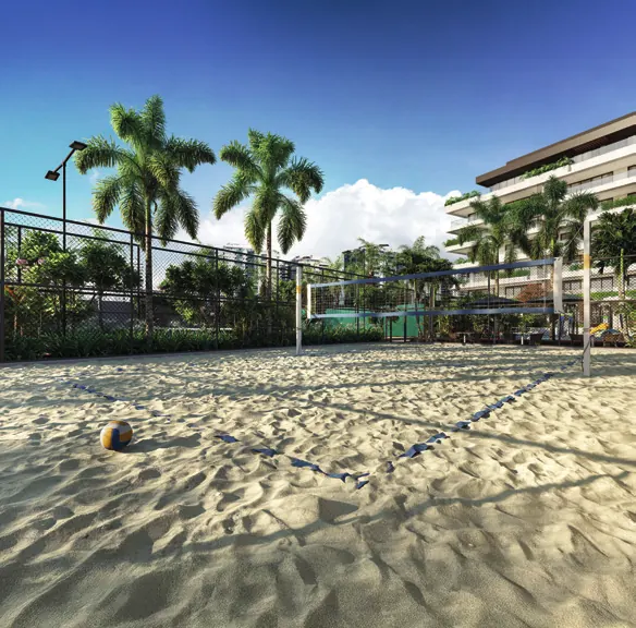 Quadra de areia do RIIO by Piero Lissoni para beach tennis e futevôlei